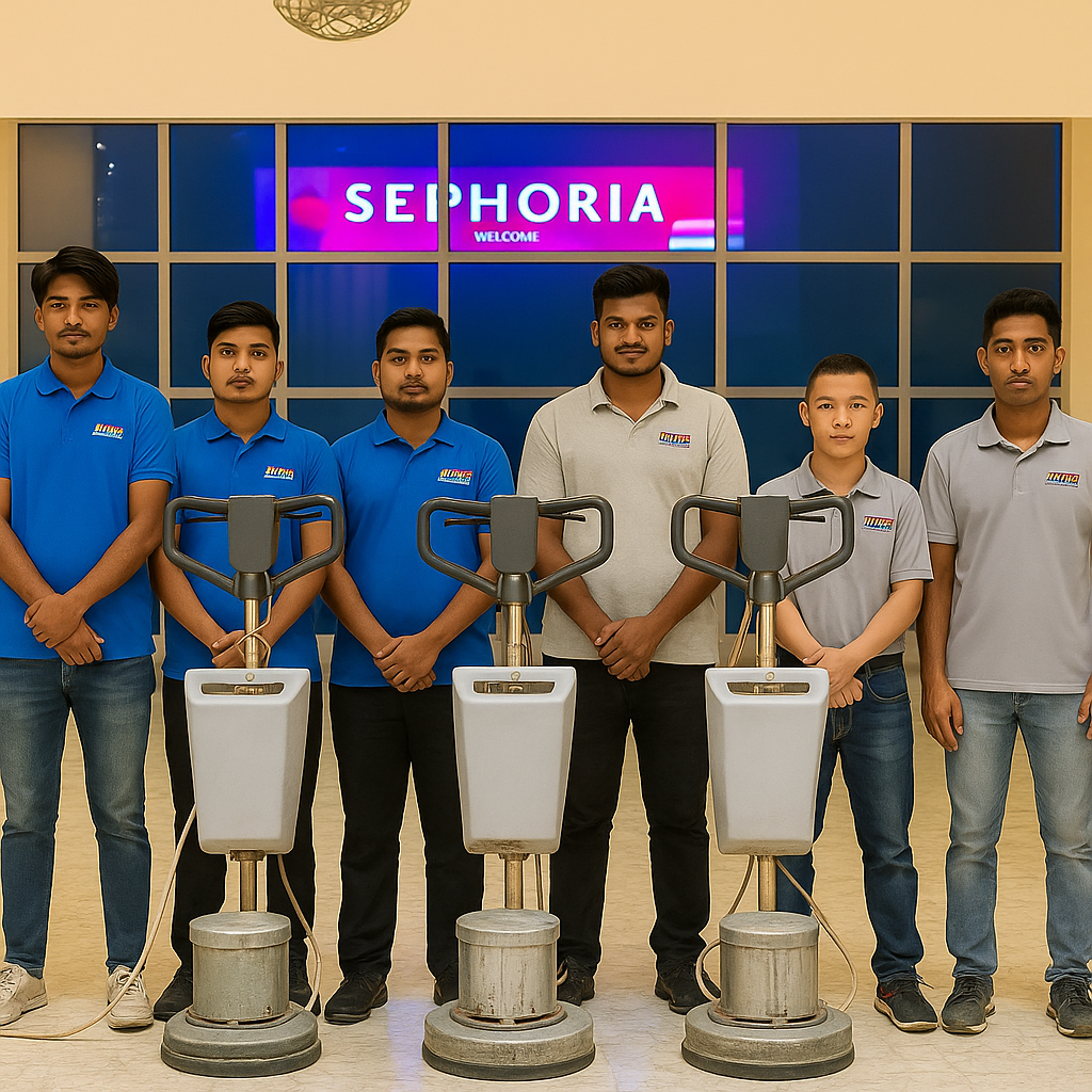 Professional MarbleShine team with equipment